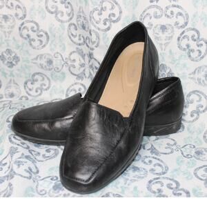Easy Spirit Sedevitt‎ Black Leather Flat Loafer Shoes Womens Size 9M